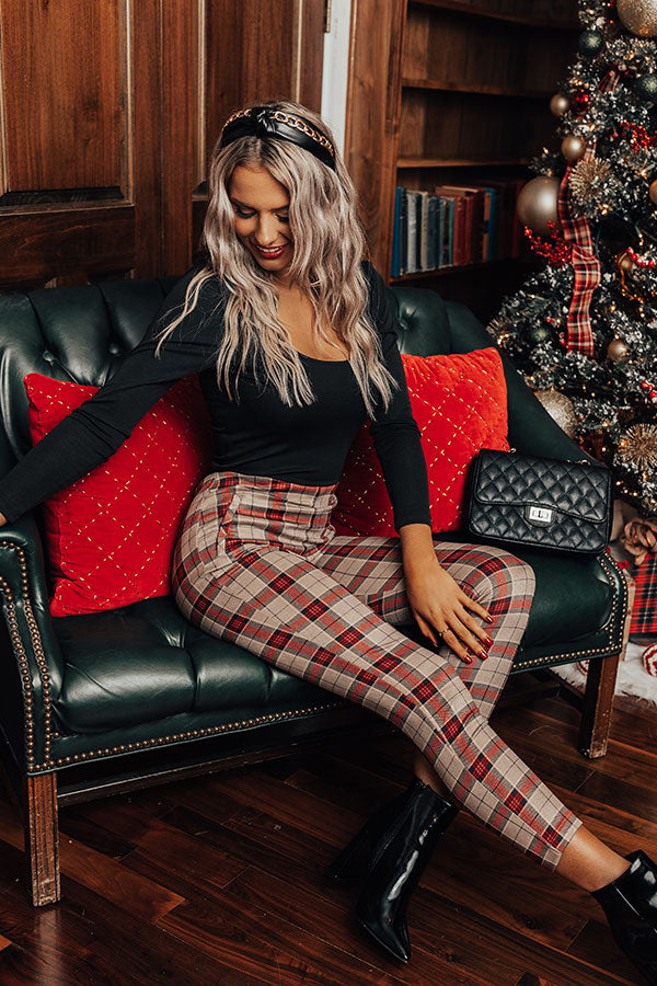 The Octavia High Waist Pants In Red