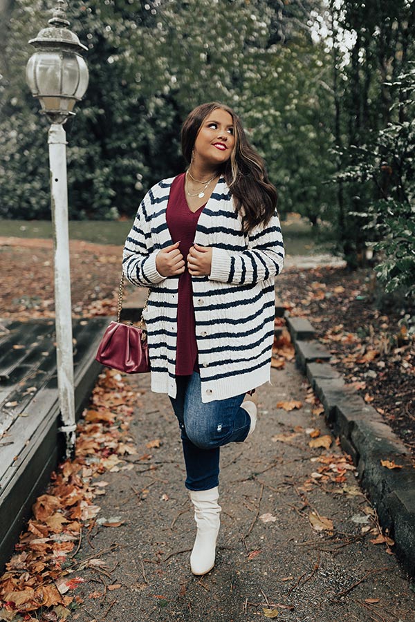 Melting My Heart Cable Knit Cardigan Curves Image - 1