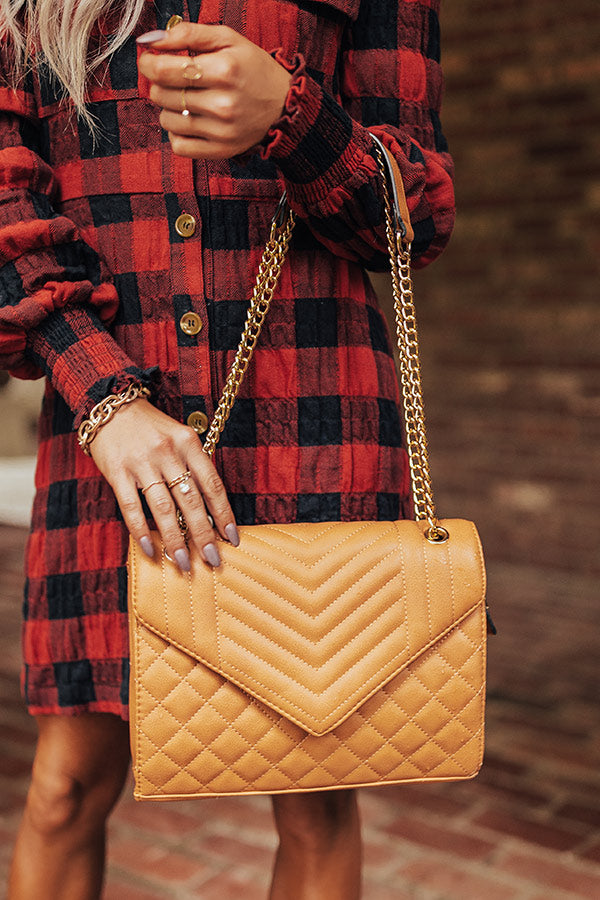 PR Move Faux Leather Crossbody In Camel Image - 1