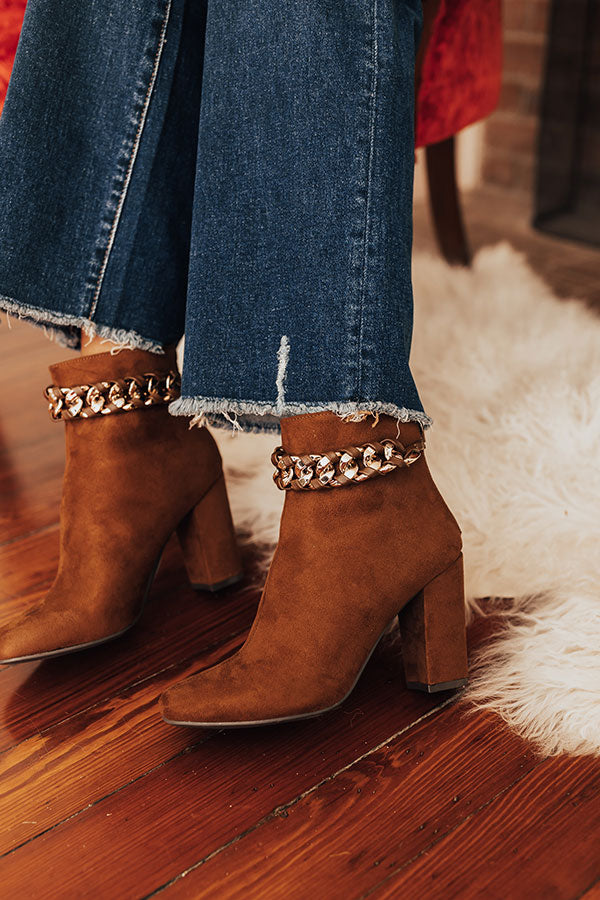 The Esperanza Faux Suede Bootie In Chocolate Image - 2