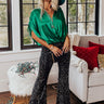 Dainty Glam Sequin High Waist Flare In 2-Tone Image - 1