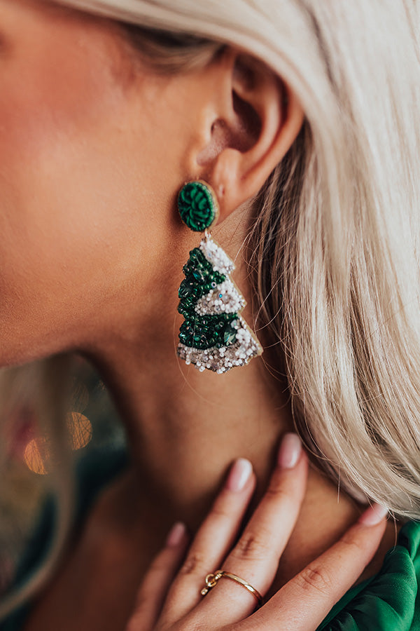 Bliss Under The Tree Beaded Earrings In White Image - 2