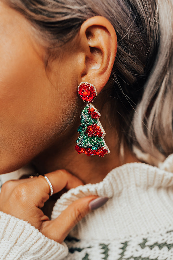 Bliss Under The Tree Beaded Earrings In Red Image - 2