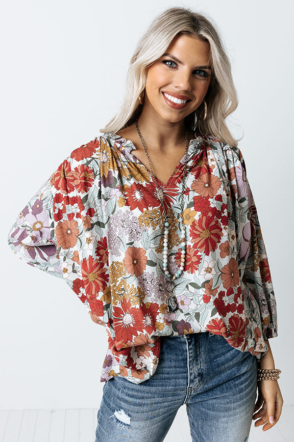 Feeling So Free Floral Shift Top In Lavender Image - 1