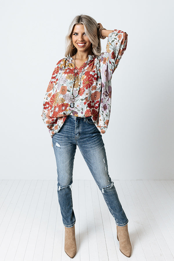 Feeling So Free Floral Shift Top In Lavender Image - 2