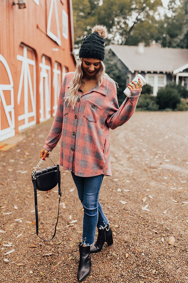 Need Your Opinion Plaid Top In Blush Image - 1