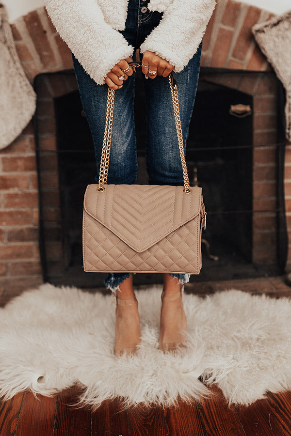PR Move Faux Leather Crossbody In Taupe Image - 1
