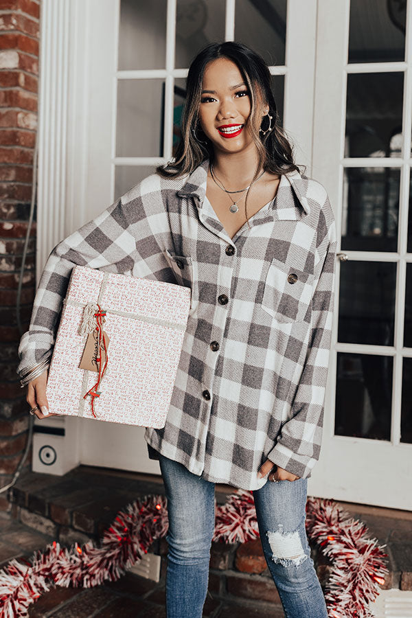 Need Your Opinion Plaid Top In White