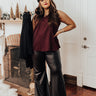 The Sorella High Waist Faux Leather Flare Curves Image - 1