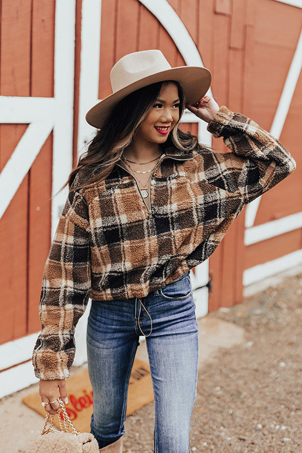 Craving Coffee Plaid Pullover Image - 2
