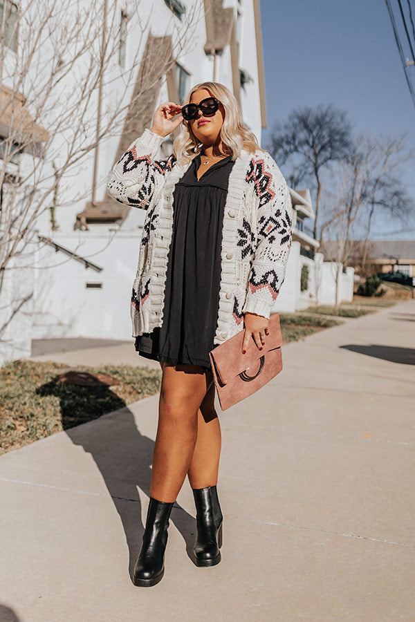 Cuddly Cues Cable Knit Cardigan Curves Image - 2