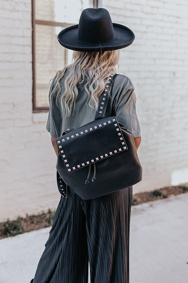 Novel Romance Faux Leather Backpack In Black