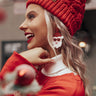 Santa Stops Here Beaded Earrings Image - 1
