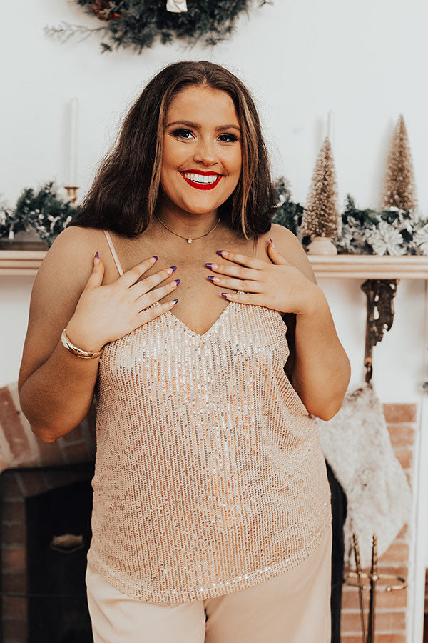 Getting Glam Sequin Tank in Blush Curves Image - 5