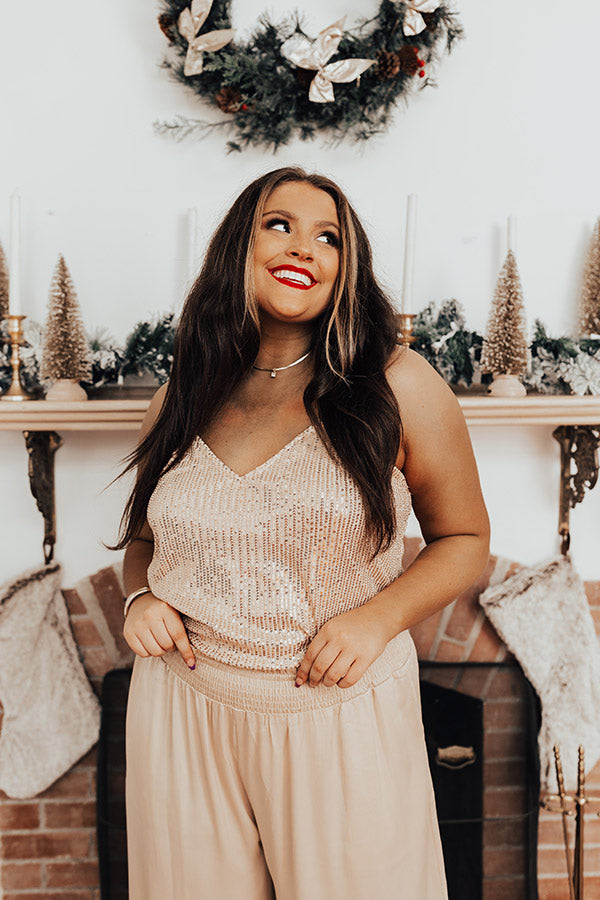 Getting Glam Sequin Tank in Blush Curves Image - 3