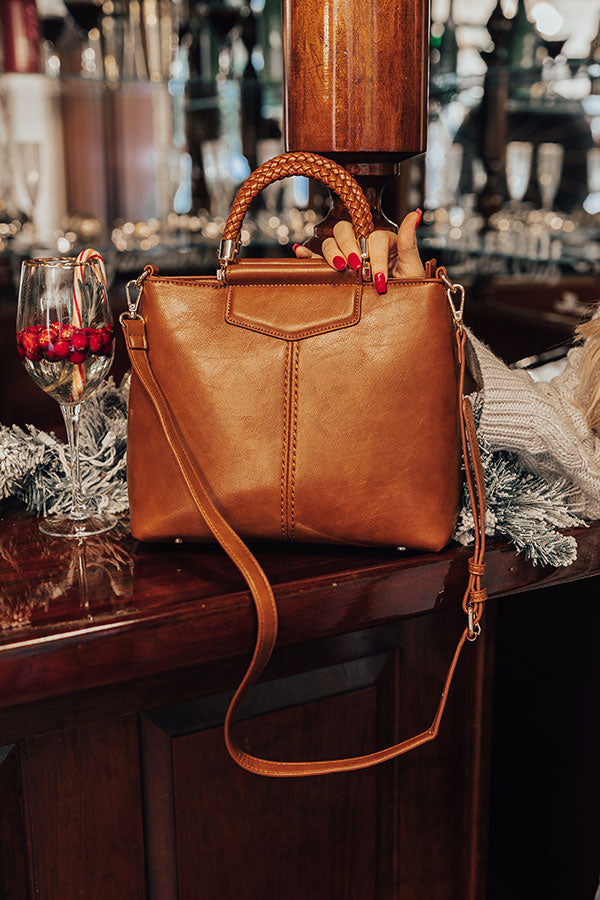 Every Little Thing Faux Leather Tote In Camel
