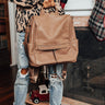 Happy To Be Here Faux Leather Backpack In Warm Taupe Image - 1
