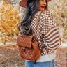 Looking At London Faux Leather Backpack In Maple Image - 1
