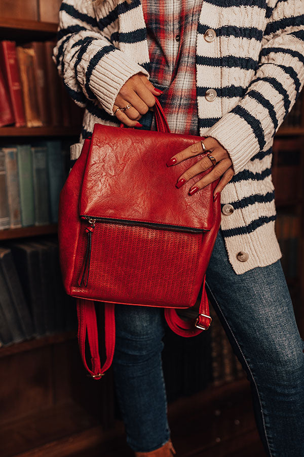 Caught In A Moment Faux Leather Backpack