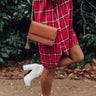 Just In Time Faux Leather Purse In Camel Image - 1