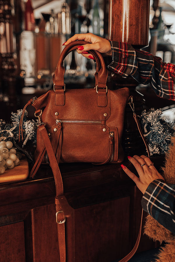 Thankful Thoughts Faux Leather Crossbody In Maple
