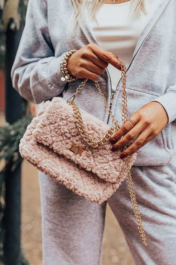 Be Yourself Sherpa Crossbody In Blush