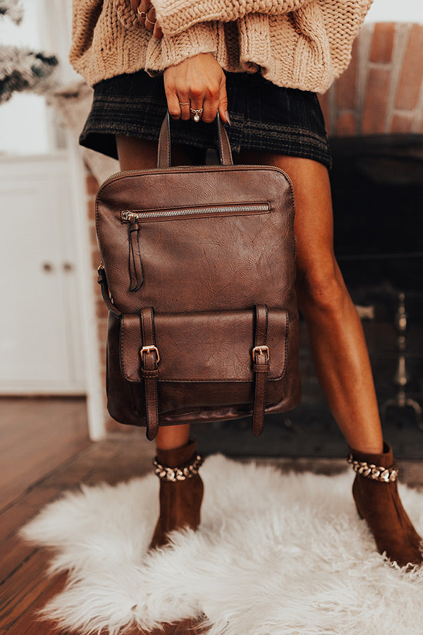Upstate Promise Faux Leather Backpack In Brown