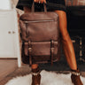 Upstate Promise Faux Leather Backpack In Brown Image - 1
