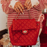 Looking At London Faux Leather Backpack In Red Image - 1