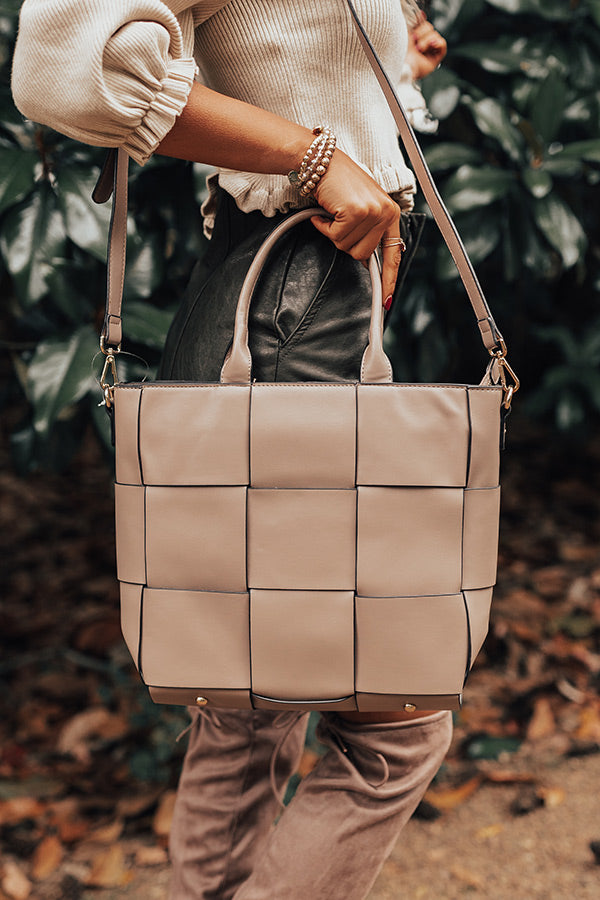Keep It High Profile Faux Leather Tote In Taupe Image - 2