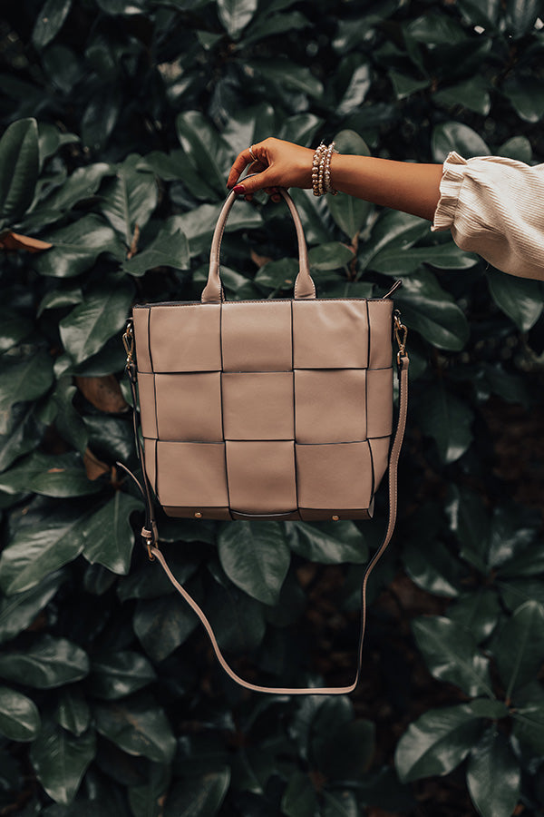 Keep It High Profile Faux Leather Tote In Taupe Image - 1