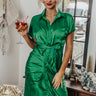 Runway Reserved Satin Midi In Kelly Green Image - 1