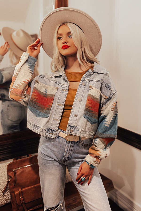 Downtown Dallas Crop Denim Jacket Image - 1
