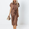 Runway Reserved Satin Midi In Mocha Image - 1