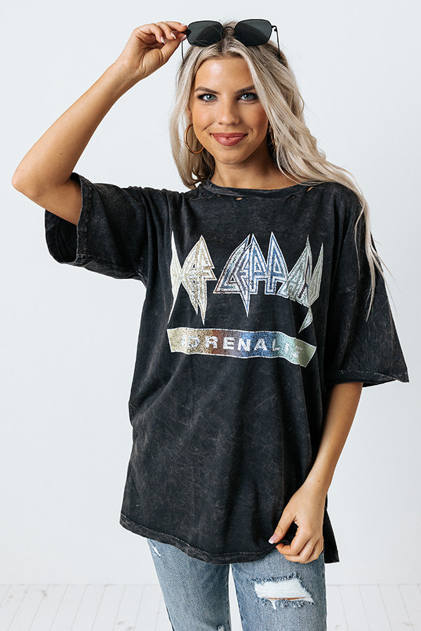 Def Leppard Adrenalize Distressed Graphic Tee