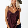 Staple Lace Trim Tank In Merlot Image - 1