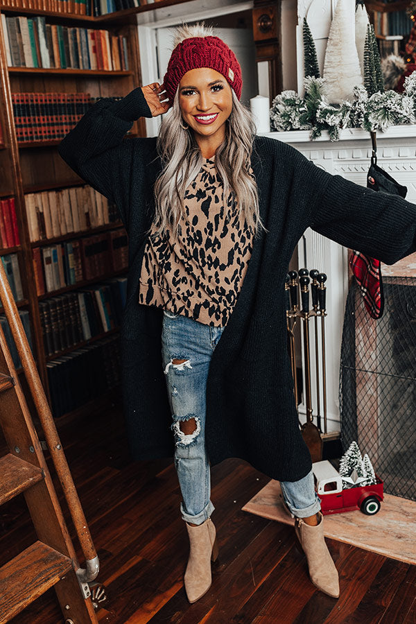 On The Clock Knit Cardigan In Black Image - 3