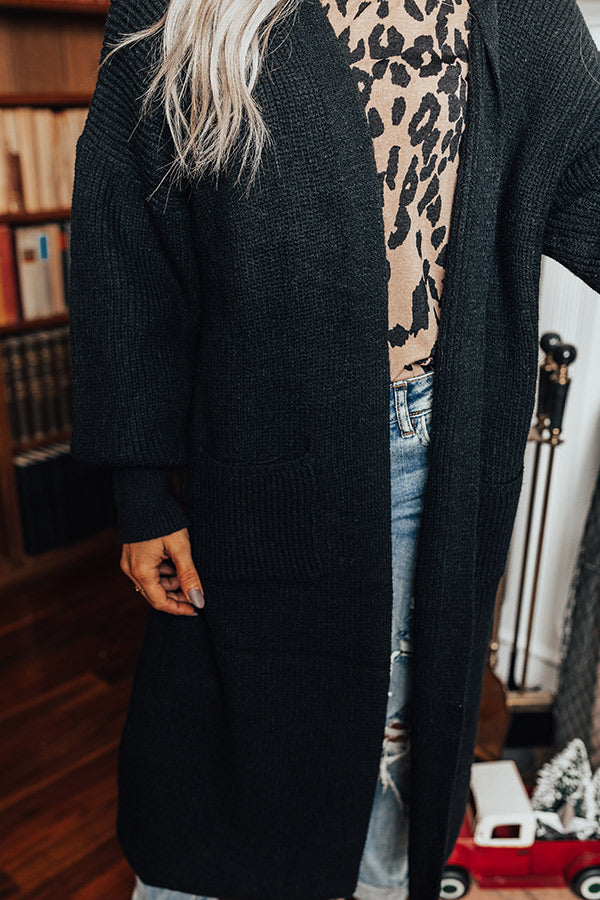 On The Clock Knit Cardigan In Black Image - 4