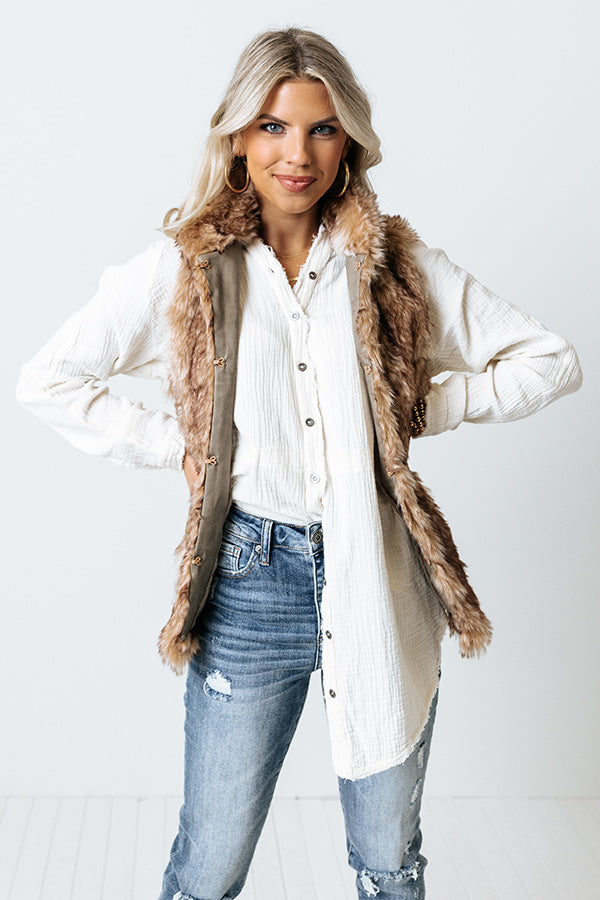 Play The Hits Button Up Tunic In Ivory Image - 2
