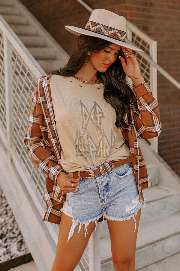 Def Leppard Distressed Vintage-Wash Graphic Tee Image - 1