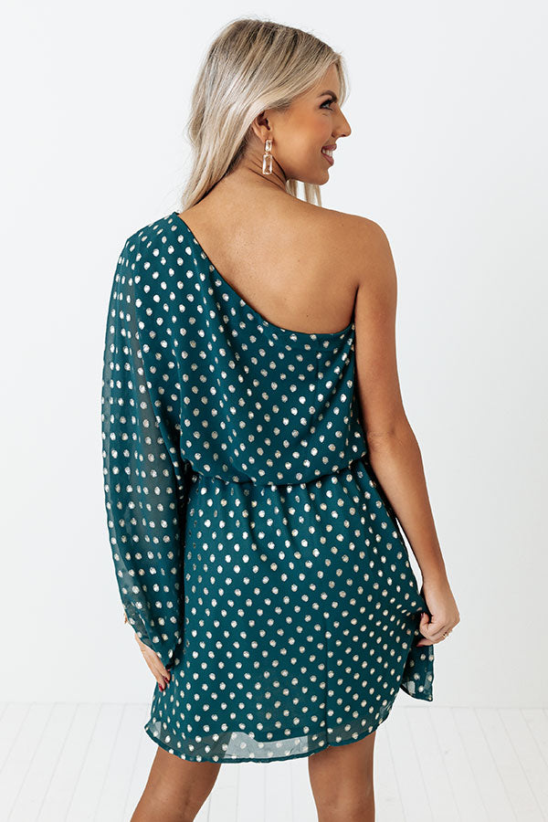 You Had Me At Cocktails Polka Dot Dress in Hunter Green Image - 5