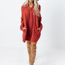 Play The Hits Button Up Tunic In Aurora Red Image - 1