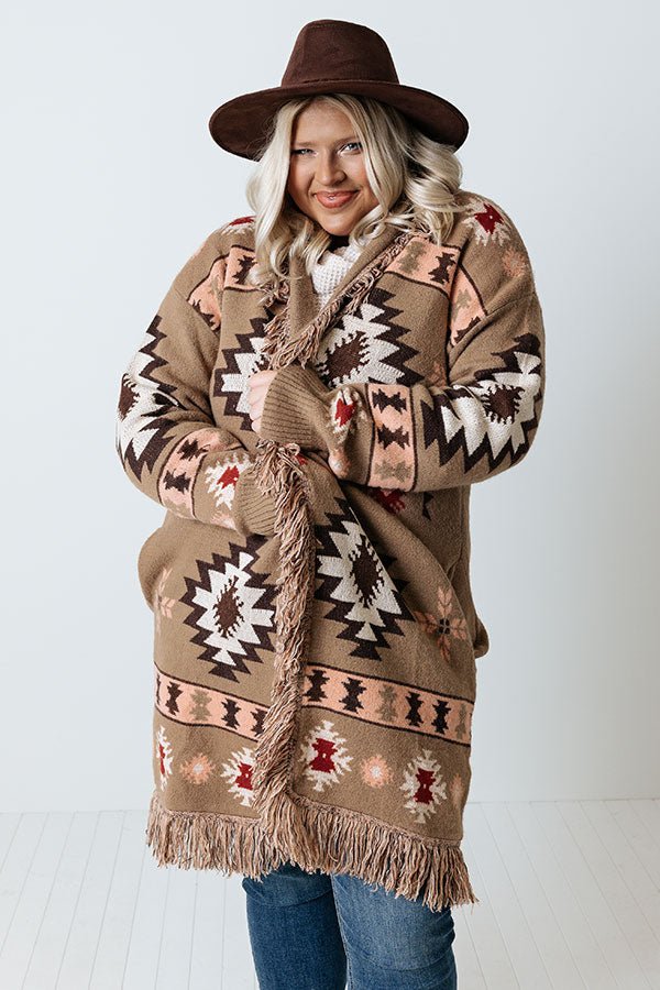 Sweet Retreat Frayed Cardigan Curves Image - 2
