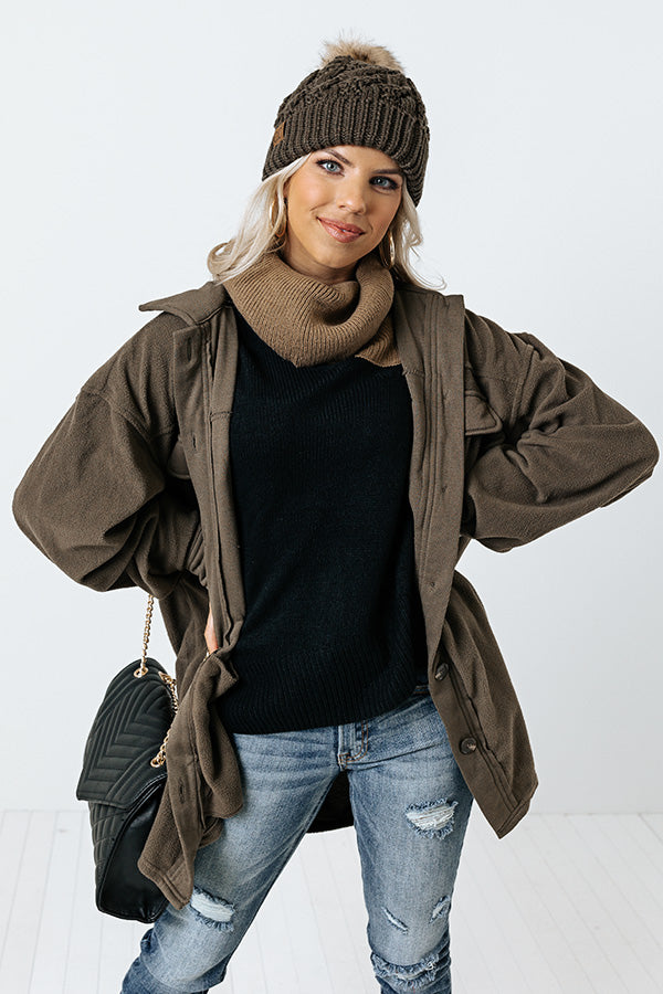 Honey So Snuggly Jacket In Martini Olive Image - 2