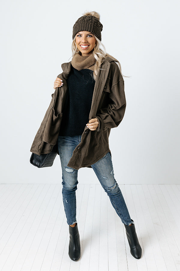 Honey So Snuggly Jacket In Martini Olive Image - 1
