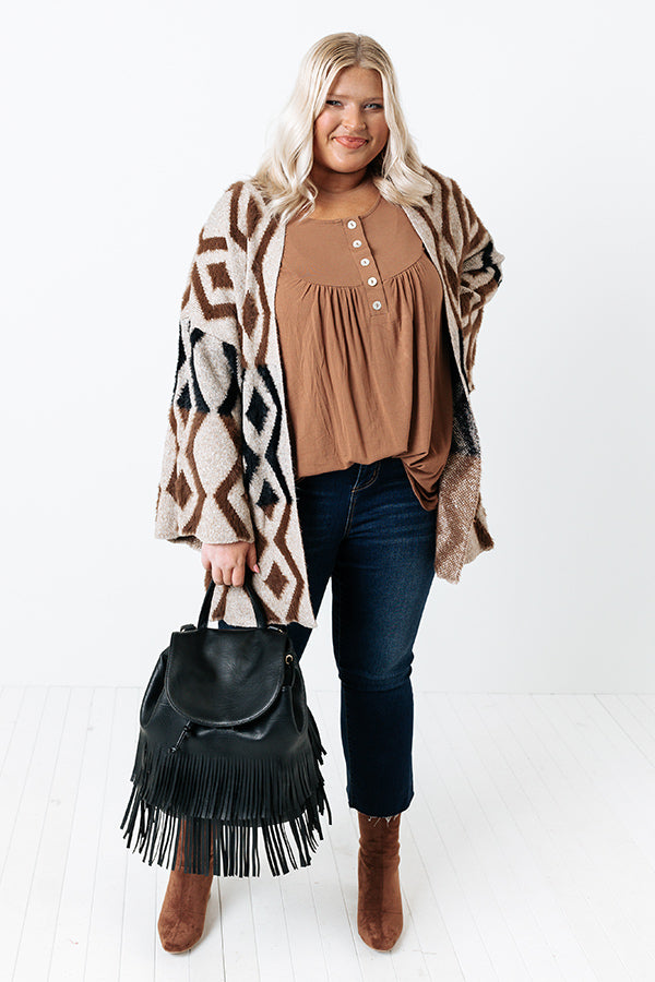 Pay It Forward Cardigan in Mocha Curves Image - 2