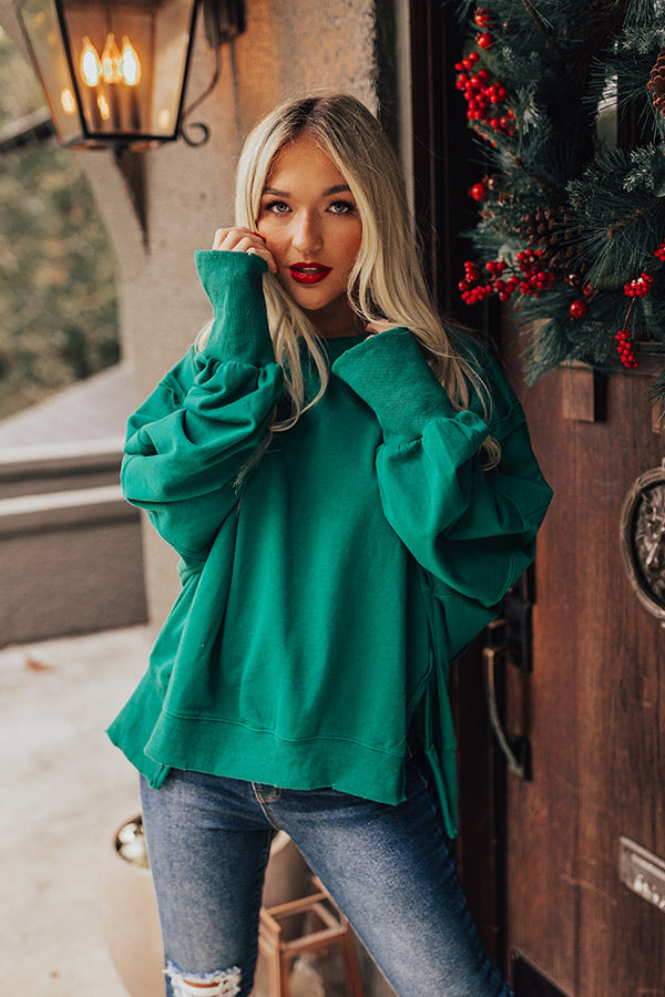 Never Complicated Sweatshirt In Emerald Image - 1