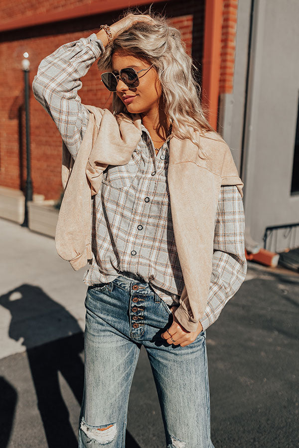 Show Your Heart Plaid Button Up Image - 1
