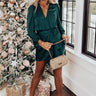 Top Floor Party Wrap Dress In Hunter Green Image - 1