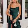 Looking At London Satin Midi In Hunter Green Image - 1